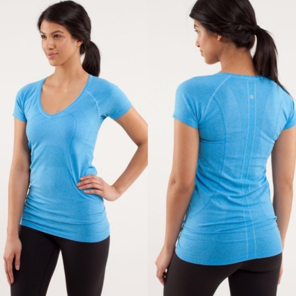 Lululemon Run: Swiftly V Neck Beach Blanket Blue